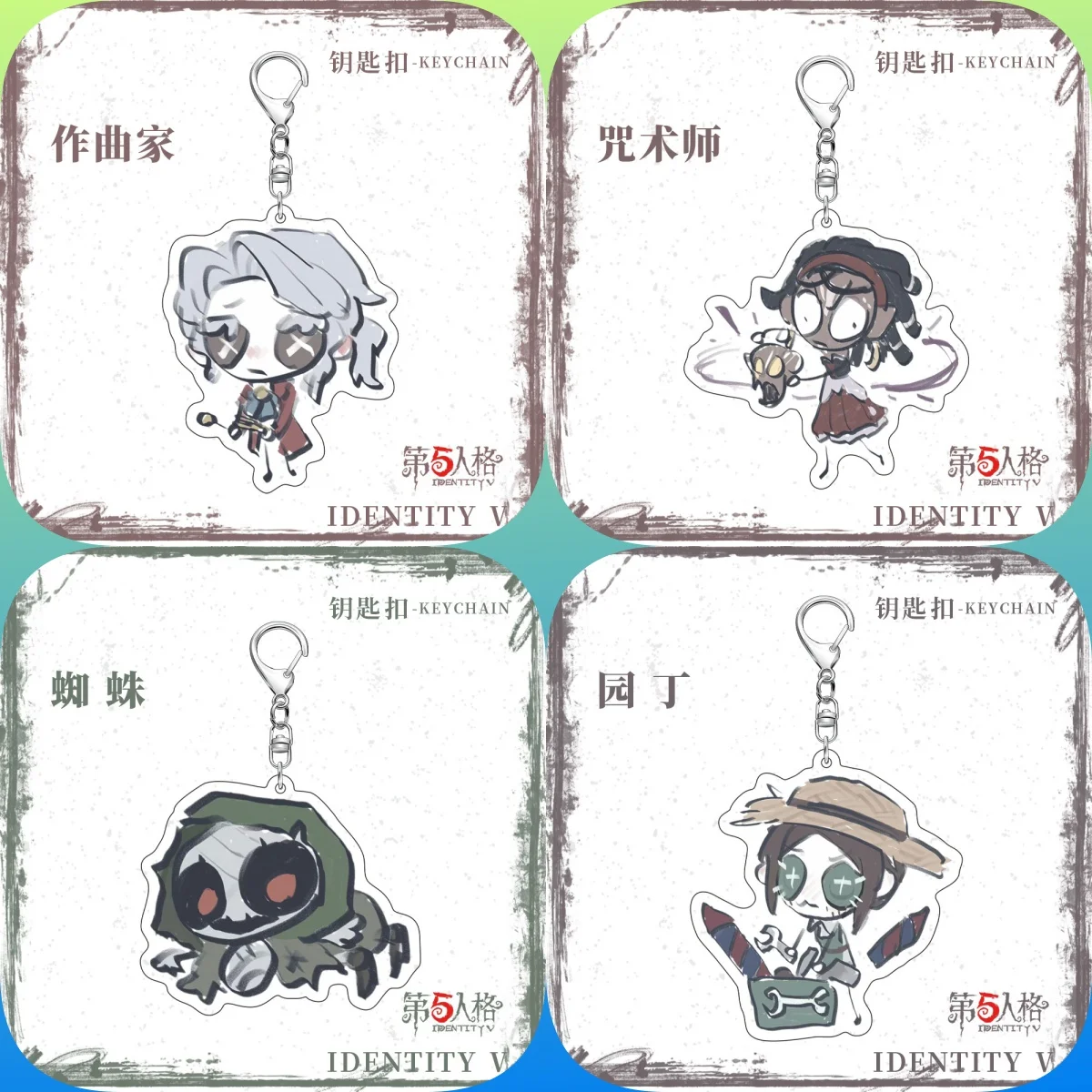 6CM  Anime Identity V Acrylic Keychain Model Cosplay Characters Ornament Accessories Goods Collection Christmas Gifts