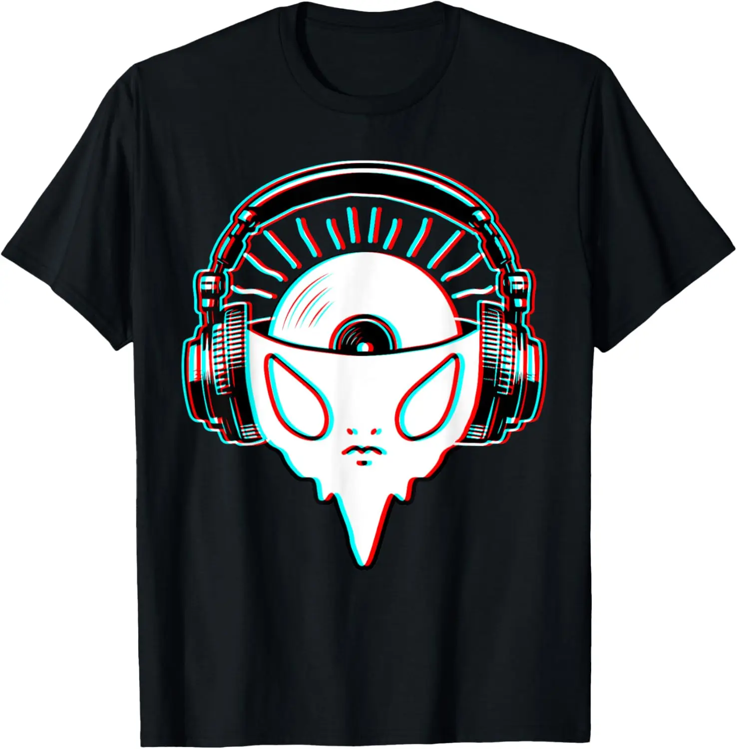 Alien Wear Headphone & Vinyl BPM Addict EDM Rave Rap Hip Hop T-Shirt