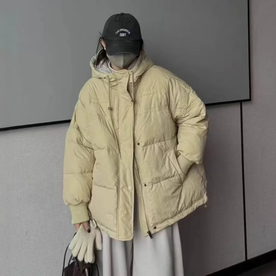 Winter Fashion New Women's Down Jacket Commuting Hooded Warm White Duck Down Windproof Down Jacket