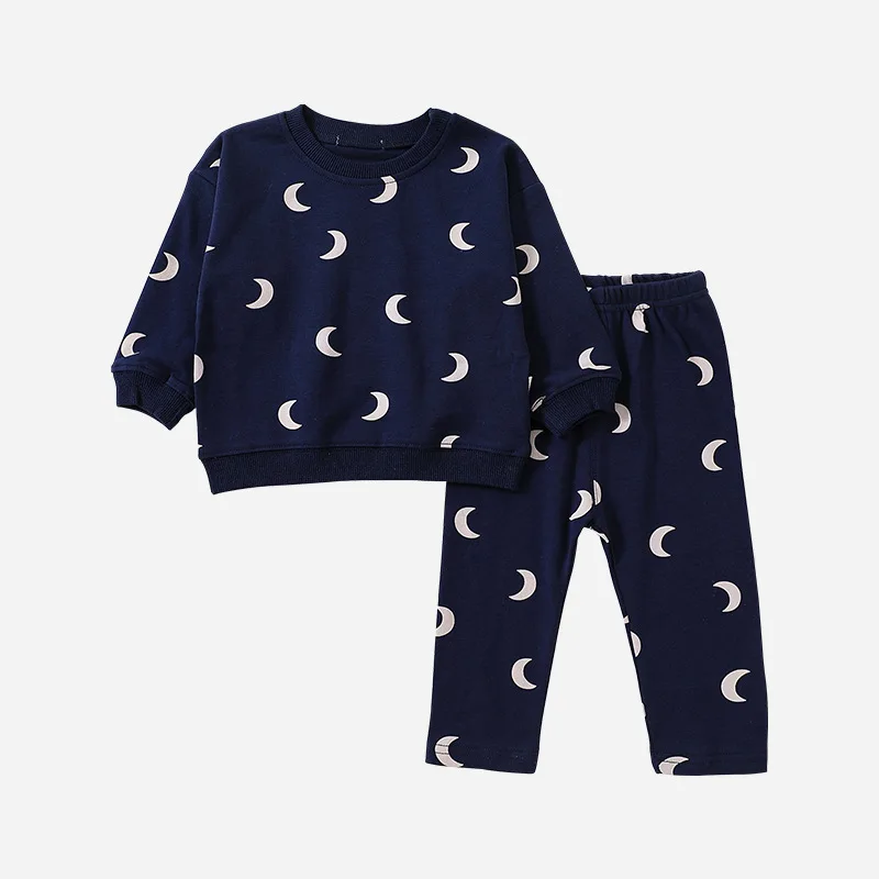 0-3T Newborn Kids Baby Boy Girls Clothes Set Spring Autumn Long Sleeve Print Top and Pants Suit Home Clothes 2pcs Outfit