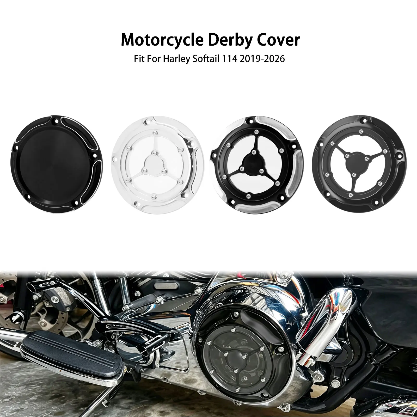 5 Holes Derby Engine Clutch Cover For Harley Softail 114 2019-2026 Fatboy Breakout Heritage Lower Rider Streetbob Accessorie Cap