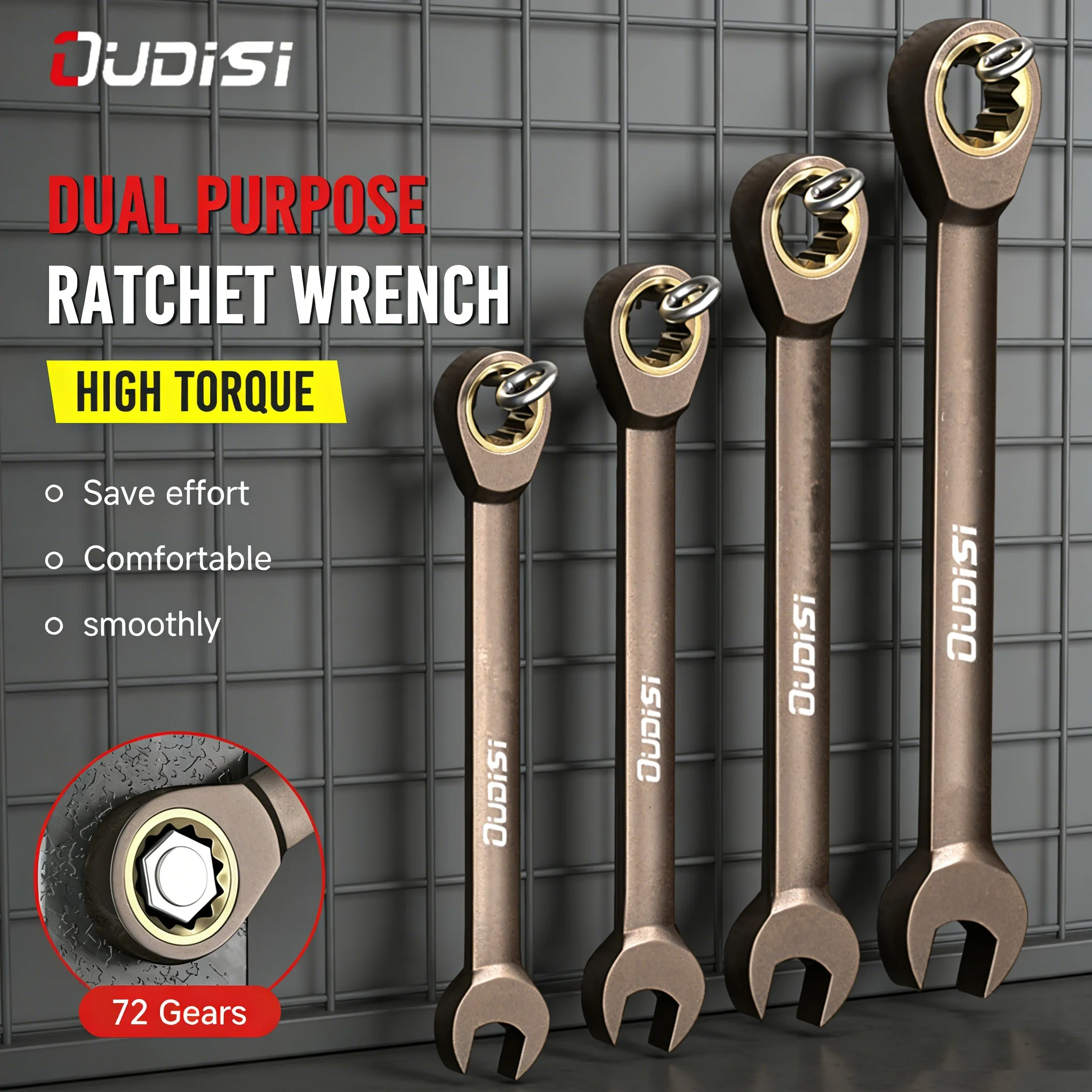 Multi Size Combination Ratchet Quick Wrench Dual-purpose Wrench Set High Torque Metric Sizes Open-end Wrench Manual Repair tools