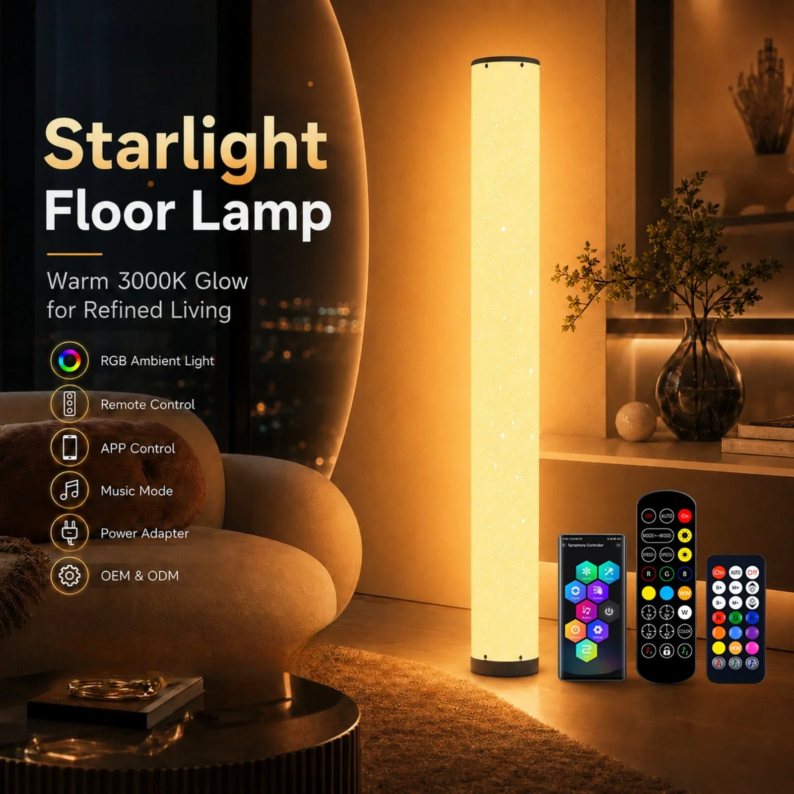 RGB Symphony Floor Lamp Starry Sky Ambient Light Living Room High Value Party Party Premium Sense Floor Lamp