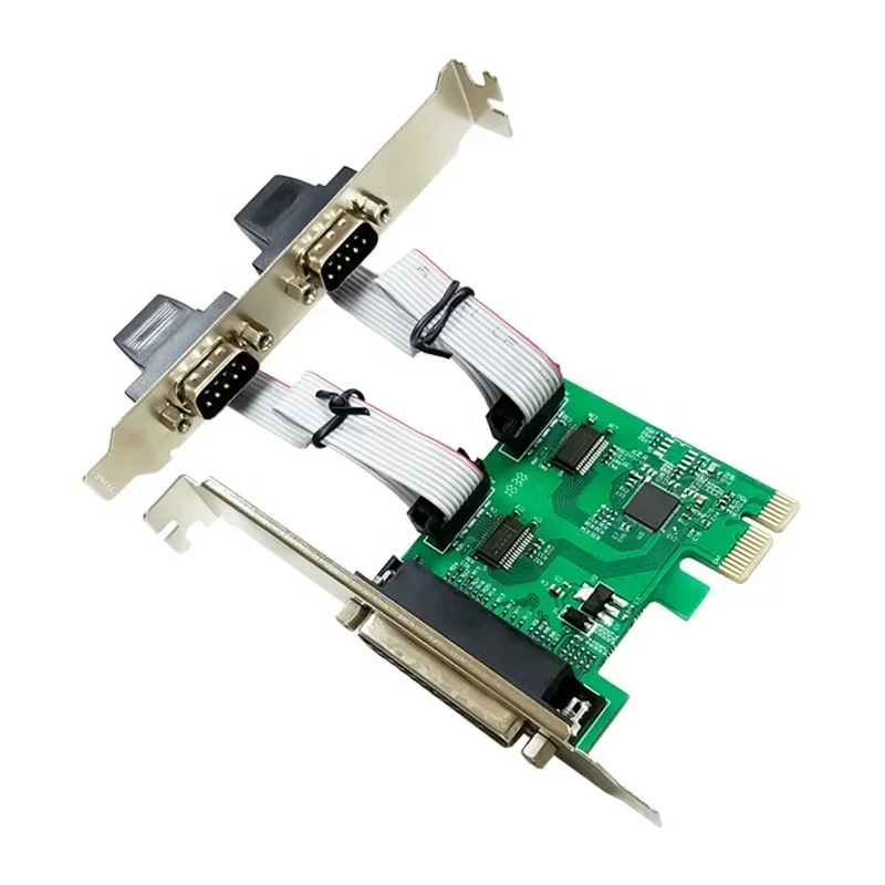 PCIe to 2 Ports DB9 RS232 Serial  DB25 LPT Converter card AX99100 Chipset