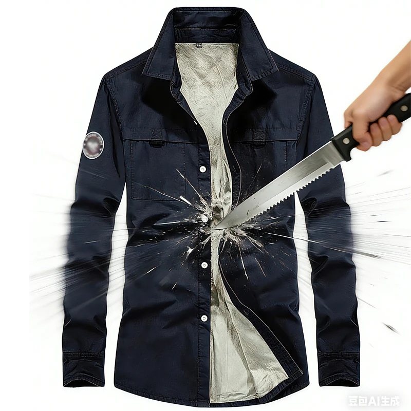 Autumn winter Anti-Cut Stab-Resistant Men Fashion Shirt Self-Defense Military Tactics Invisible Police SWAT FBI Safety Clothing