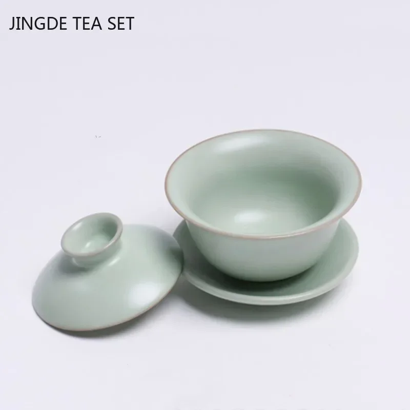 

Cracked Glaze Antique Ceramics Gaiwan Home Teacup Travel Tea Bowl Chinese Teaware Accessories Drinkware Personal Cup 130ml
