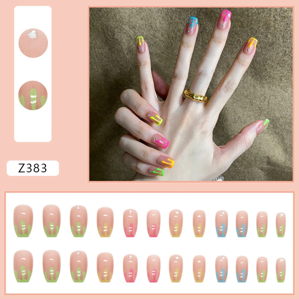 Summer Fluorescent Manicure High Grade Acrylic A Great Gift For Ladies And Girls