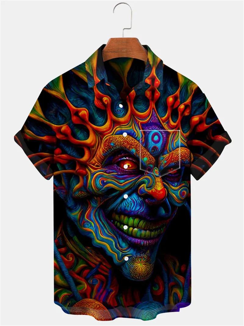 Men's 3D printed shirt, fashionable Hawaiian shirt, casual beach short sleeved shirt, men's lapel shirt, boys' 2025