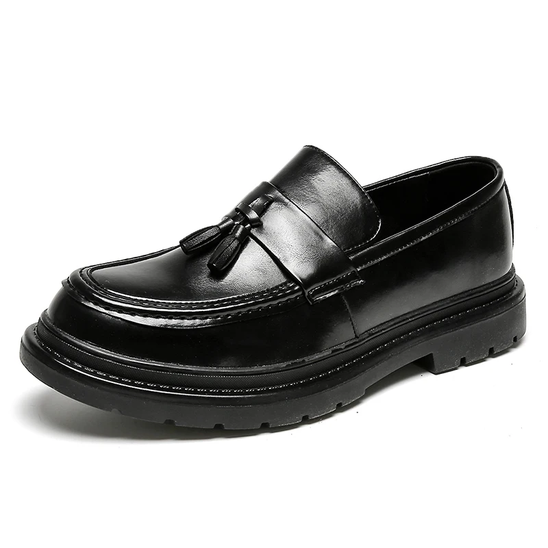 Spring Men's Black penny loafer Thick soled casual shoes Men's business dress shoes English style men loafers shoes Moccasin