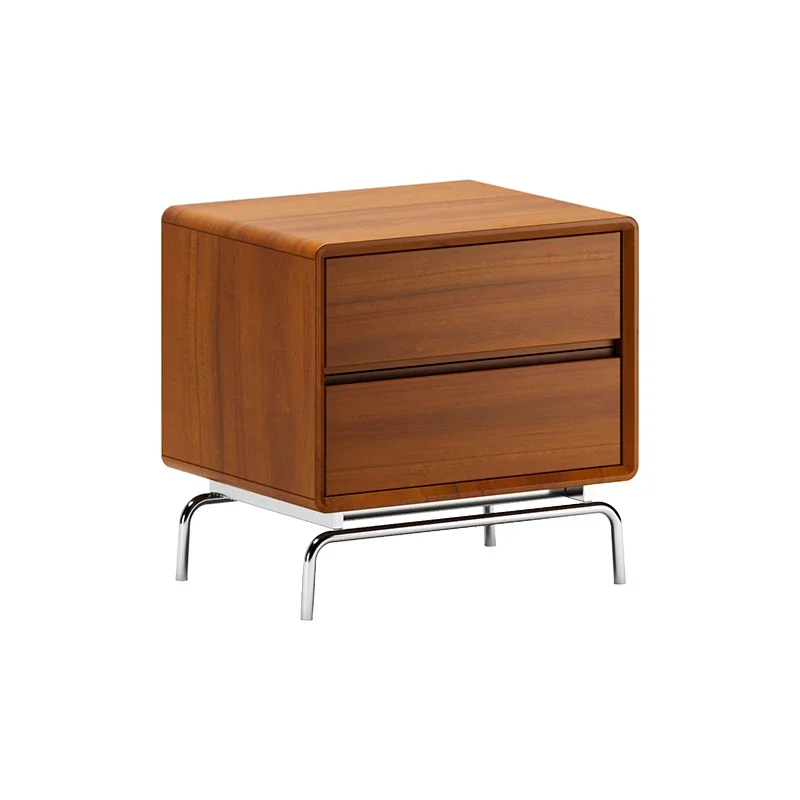 

Medieval style bedside cabinet retro solid wood small 2025 new bedroom storage cabinet light luxury high-end locker