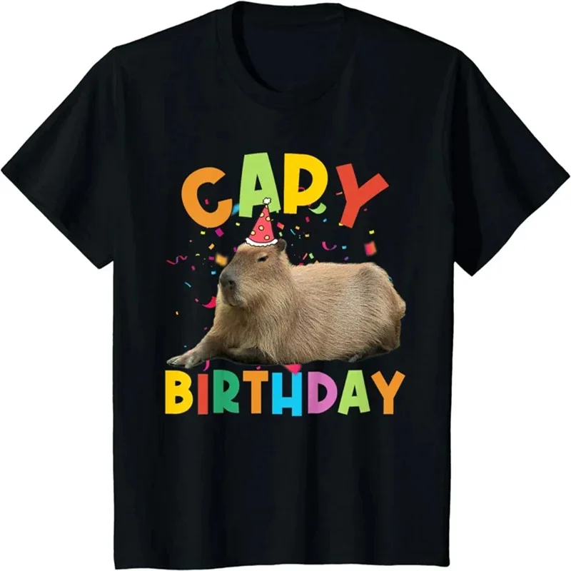 3D Printed Cute Capybara T Shirt For Men Animal Pattern T-Shirts Fashion Street Capybara Lovers Short-Sleeved Tees Loose Tops