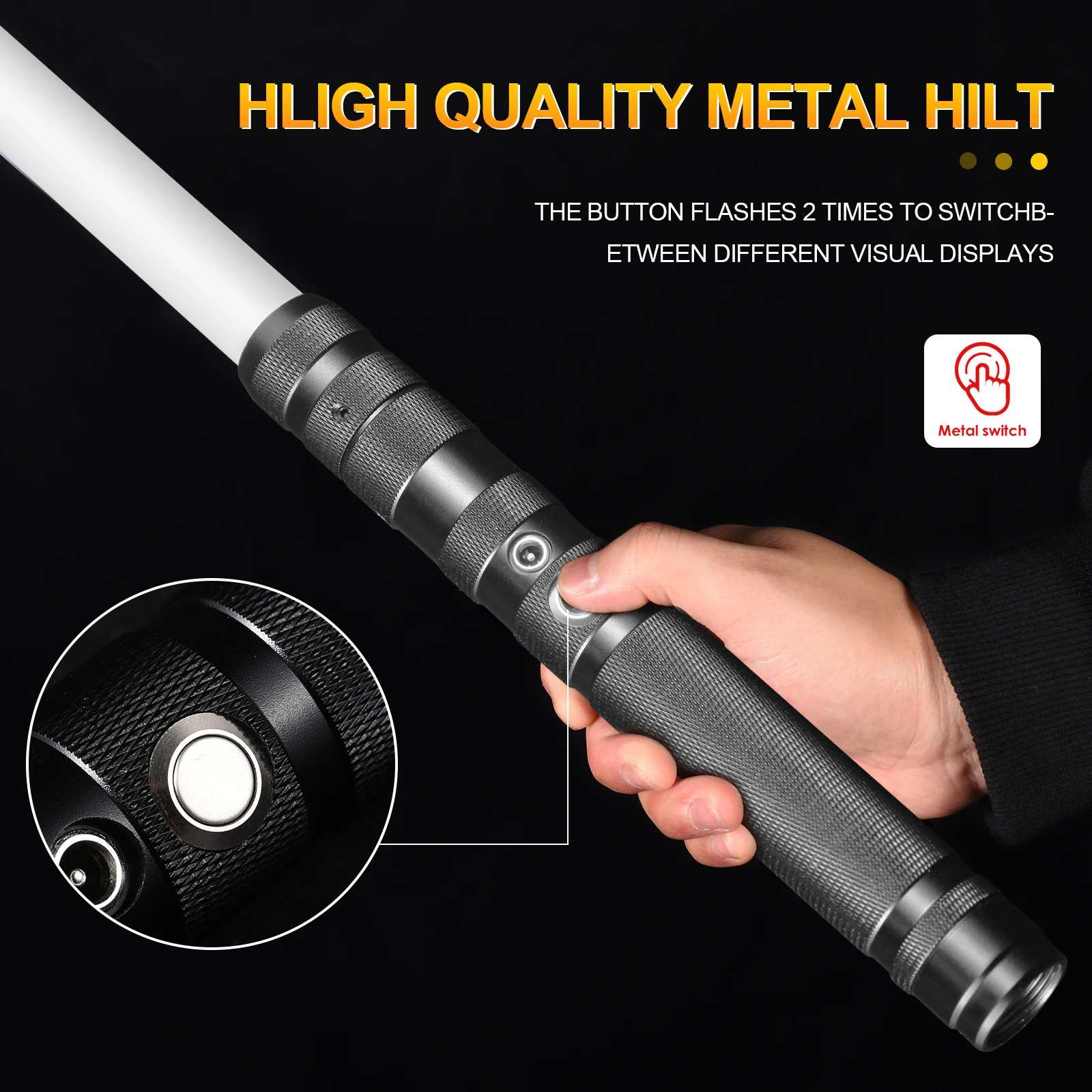 RGB Lightsaber Variable 7 Colors Metal Handle Laser Sword With Hitting Sound Effect FX Duel Rechargeable Light Sword Boy Gifts