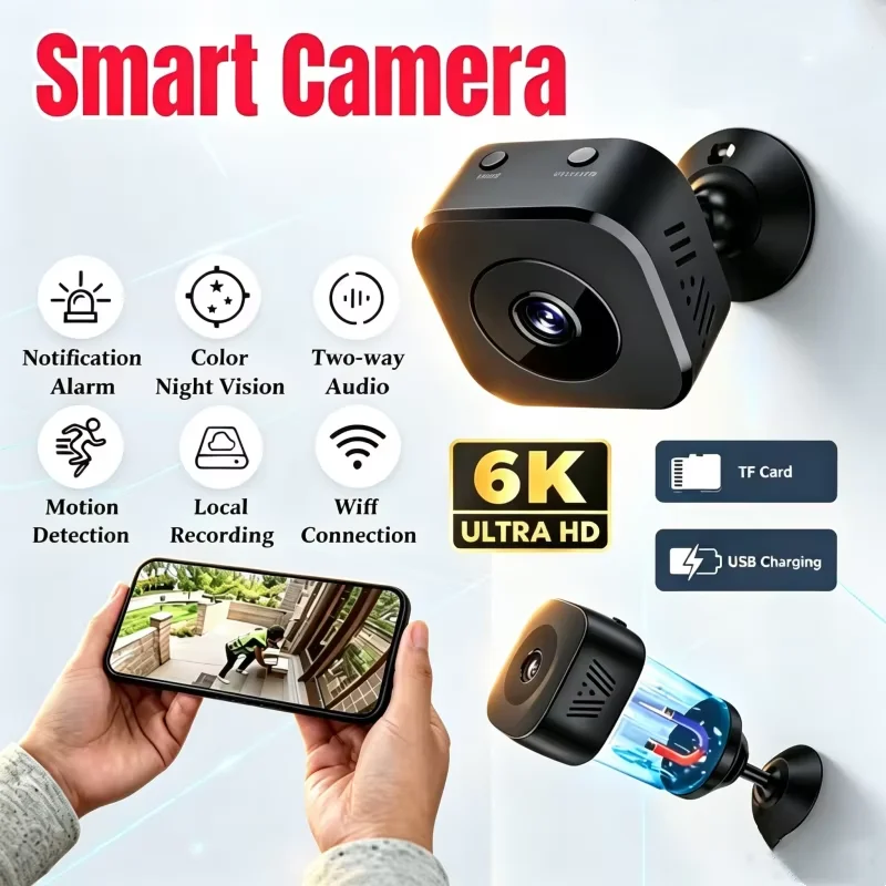 2026 New 4K Full HD Mini Security Camera WiFi Surveillance 2 Way Audio Motion Detection Infrared Night Vision Security Camera