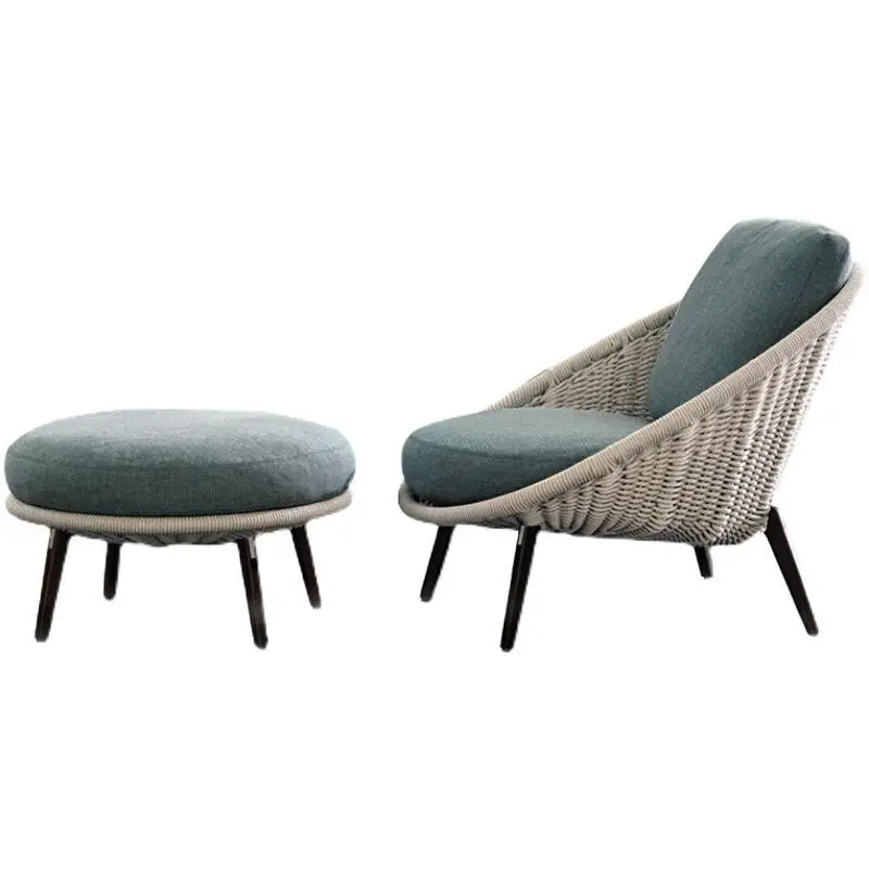 Nordic outdoor rope sofa chair coffee table combination courtyard balcony garden villa model room hotel leisure sofa