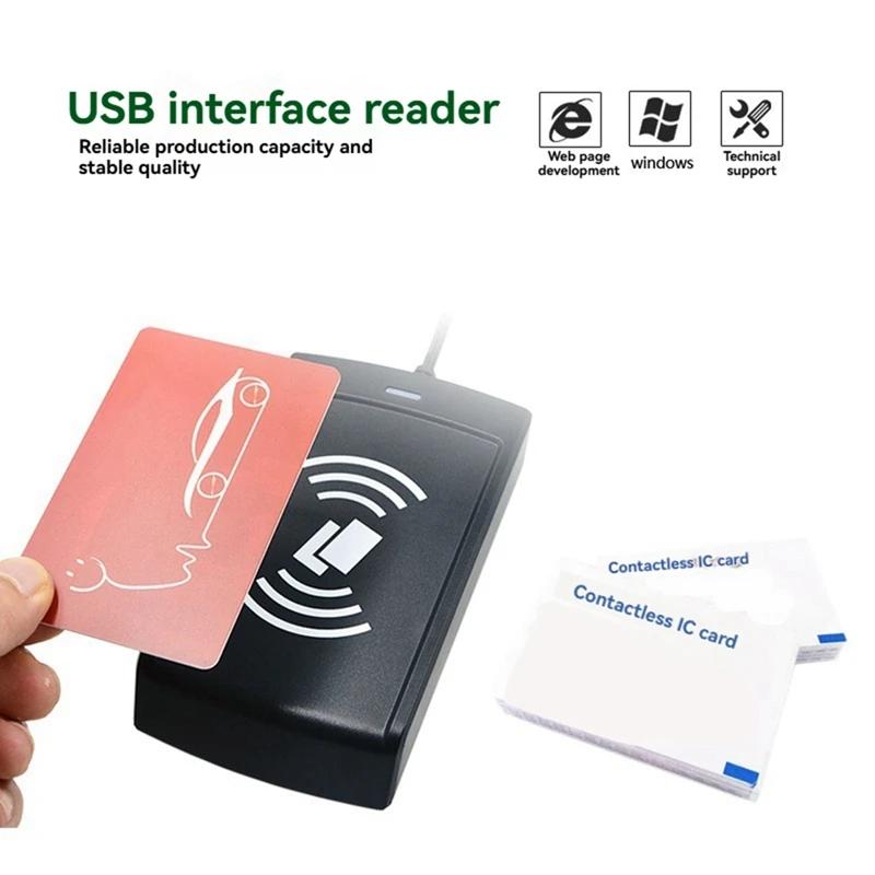 APPLIA-USB RFID Reader IC Card Reader NFC Card Reader USB HID Smart Card Reader Support Window Linux System