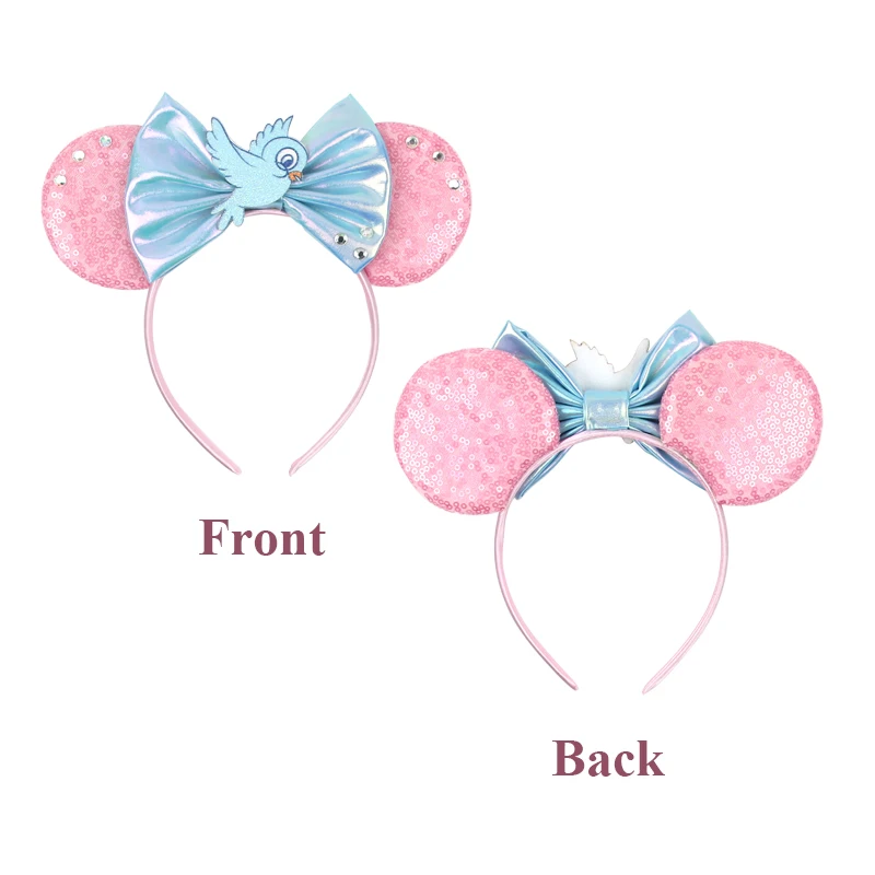 Disney Cinderella Mickey Mouse Ear Headband Sequin Bows Girl Adult KidHalloween Party Cosplay Hair Accessories Princess Hairband - view 3