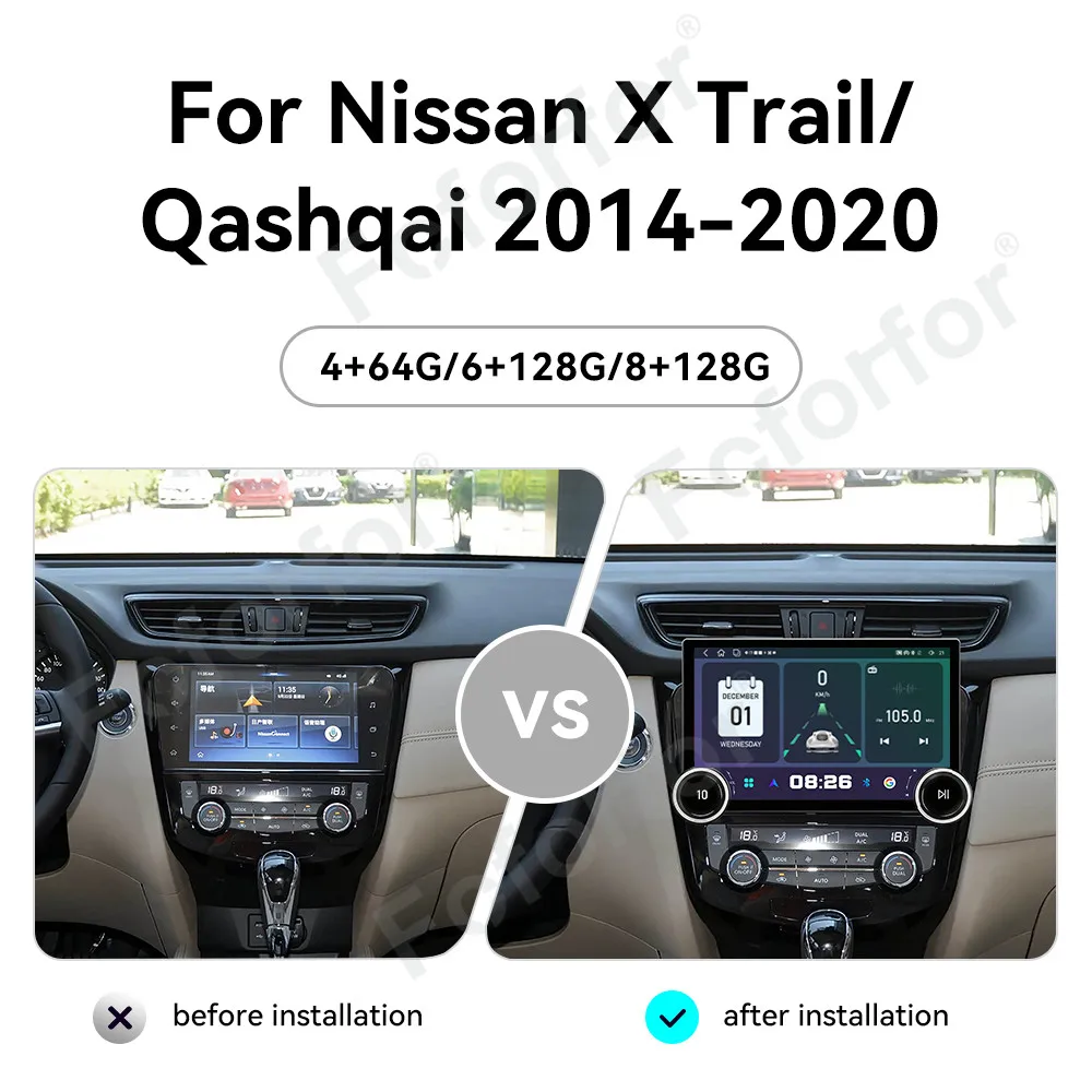 Pro Premium 11.5 Inch Android 15 Super Clear HD Touch Wireless CarPlay GPS Stereo Head Unit For Nissan X Trail/Qashqai 2014-2020