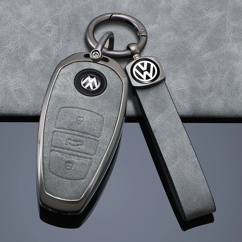 Zinc Alloy Car Remote Key Case Cover Holder Shell for VW Volkswagen Touareg 2011 2012 2013 2014 2015 2016 2017 2018 Accessories