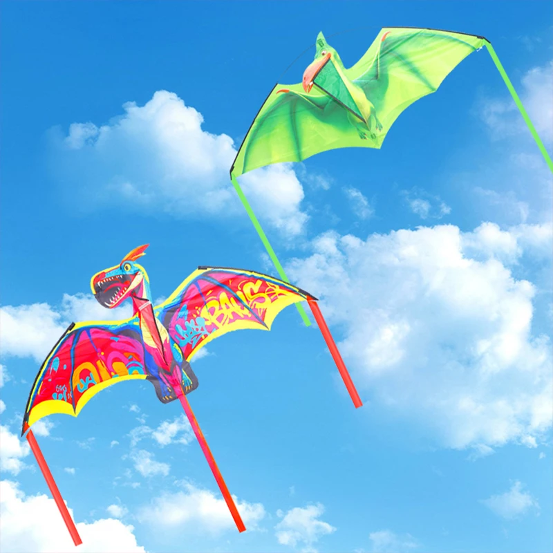 

Dinosaur Kite, 2 Styles (Pterodactyl/Dragon), 137cm/110cm Easy-to-Fly, Durable Nylon Toy with Tail for Beach Park