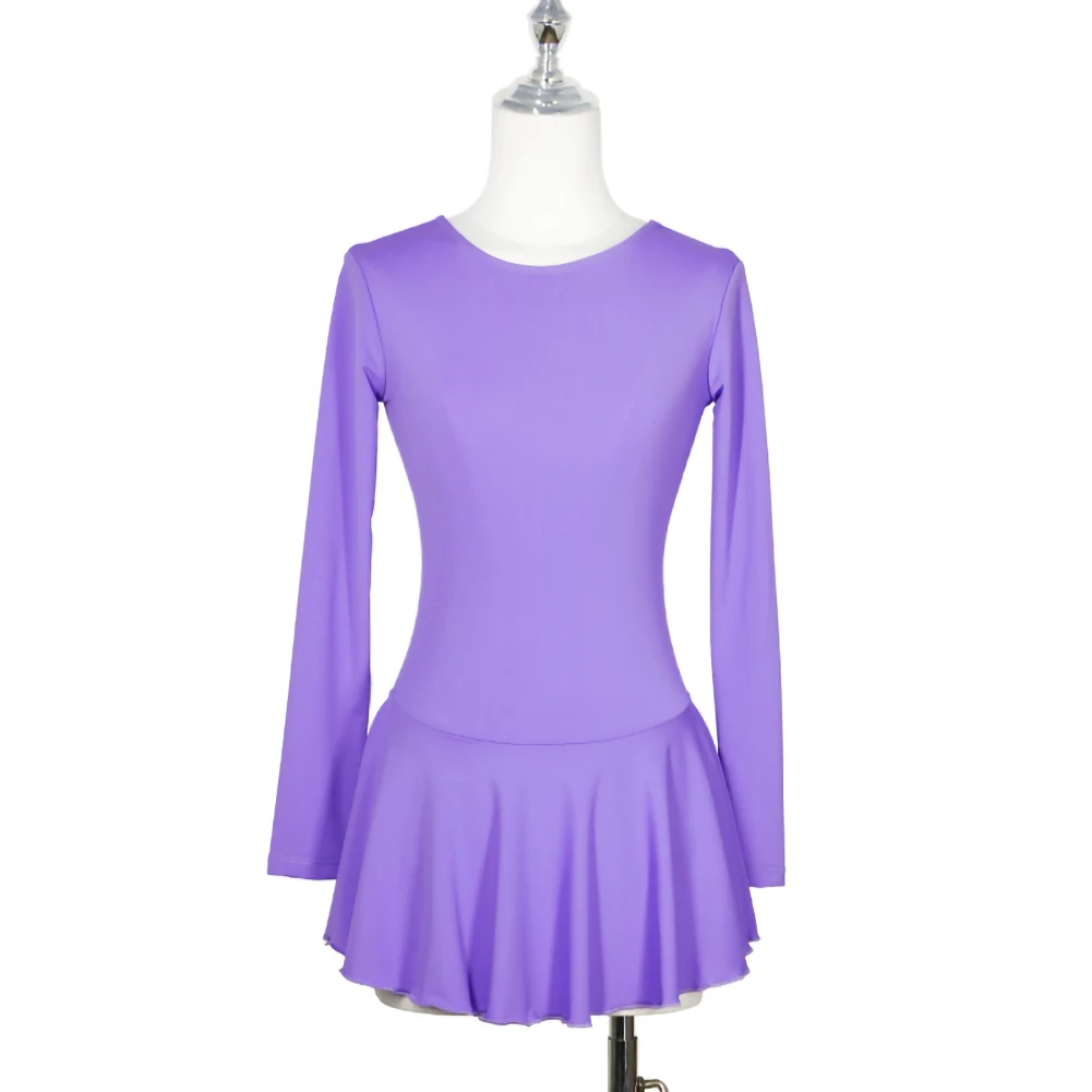 Latin Dance Top Wit Kinderen Lange Mouw Gele Jurk Zwart Violet Lichtblauw Meisjes Samba Patroon Schaatspak