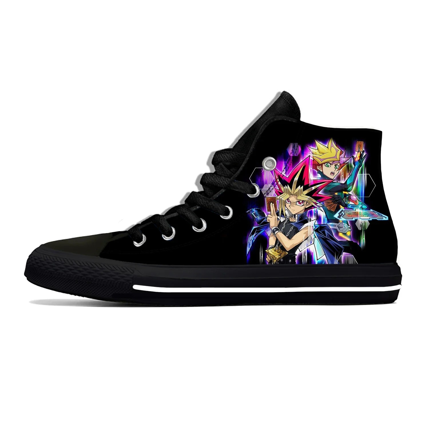 Hot Anime Yu Gi Oh Lightweight Cloth 3D Print Cool Fashion High Top Canvas Shoes Mens Womens Teenager Casual Breathable Sneakers