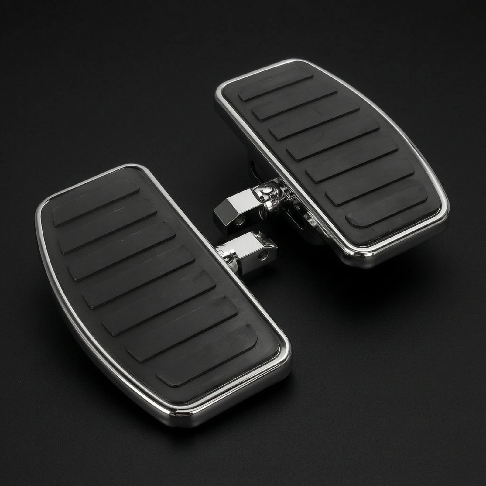 Footboards with Rubber Grip Rectangular Footboards Floorboards Pivoting for Cruiser Riders, Highway Cruising
