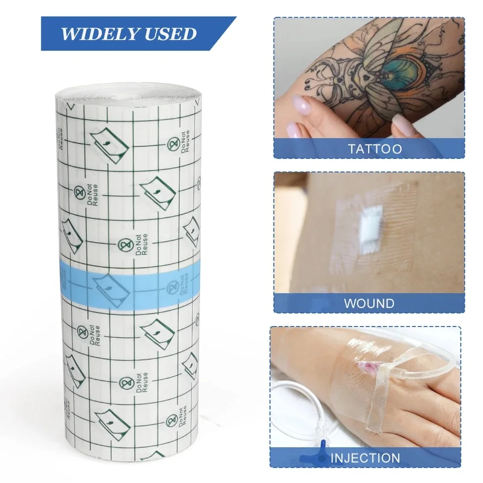 ยี่ห้อใหม่ 5 M กันน้ํา TATTOO Healing PU ฟิล์มสําหรับ Aftercare ป้องกันผ้าพันแผลโปร่งใส Skin Repair Wrap ROLL SUPPLY