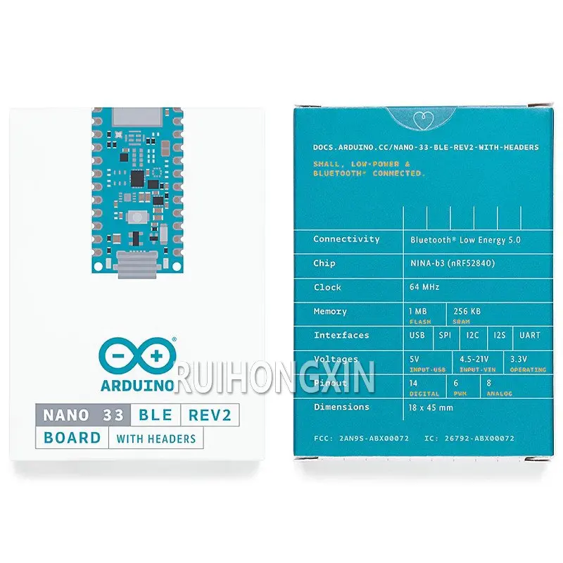 Original Arduino Nano 33 BLE Rev2 with headers ABX00072 nRF52840