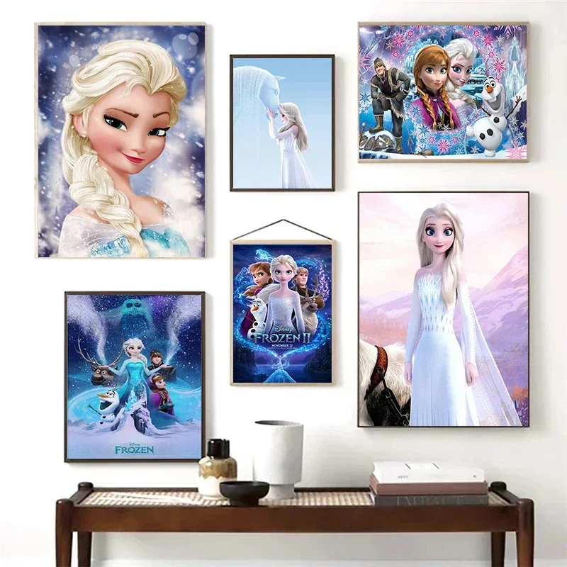 Disney Cartoon Frozen Princess Anna Wall Art Canvas Painting Nordic Posters and Prints Wall Pictures for Living Room Decor