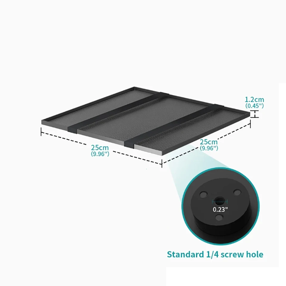 

Metal Projector Tray with 1/4 inch Threaded Hole--Two Elastic Straps Included