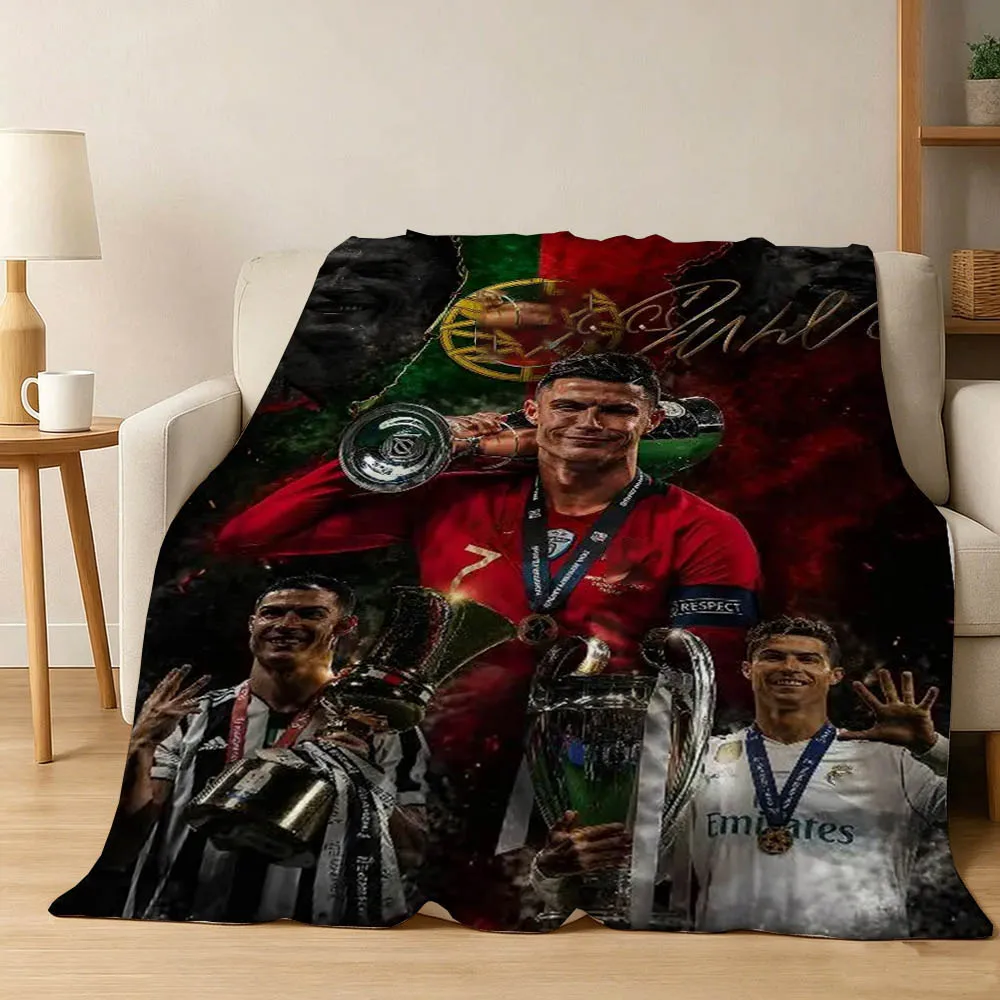 Cool R-Ronaldo-S Blanket Football Star Flannel Blanket Soft Throw Art For Wall Home Decor Bedroom Sofa Naps Picnic Gift Present