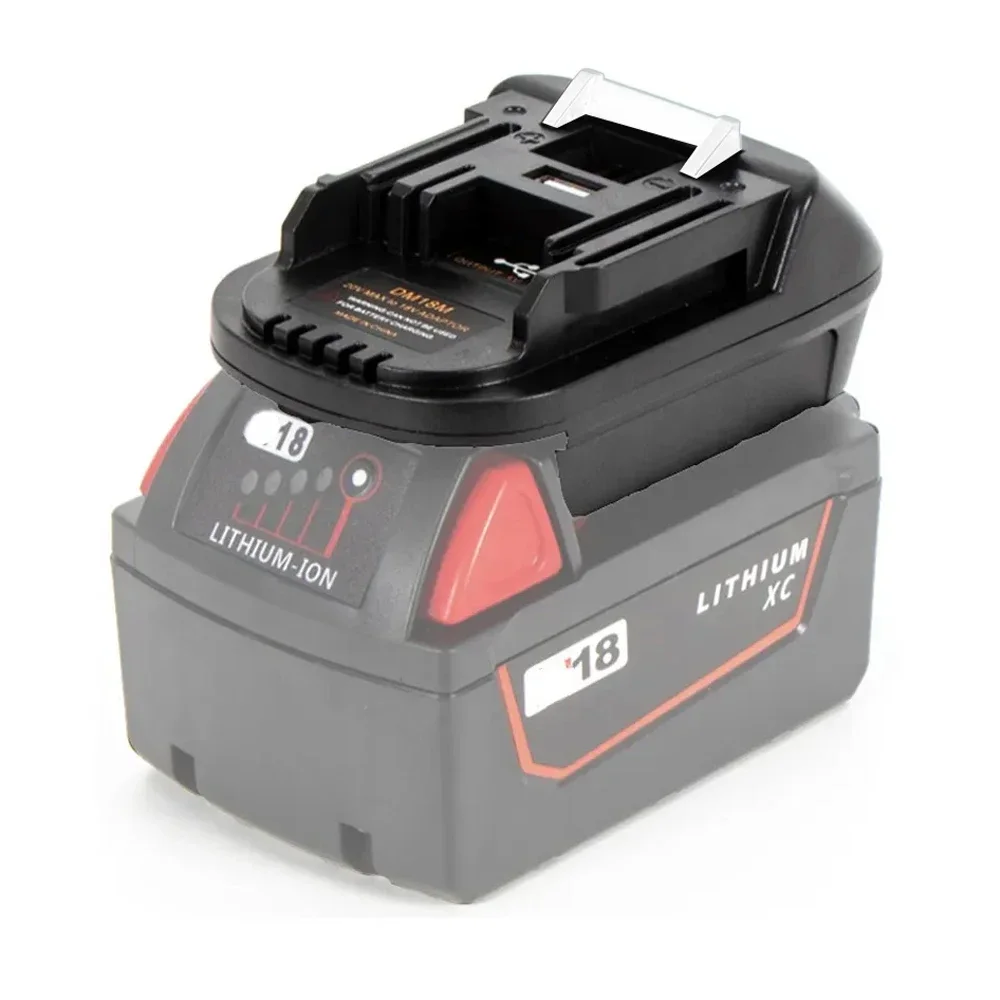DM18M Adapter for Makita 18V Tools, for DeWalt 20V Lithium Battery to for Makita 18V Battery Cordless Tool, with USB Port view 3