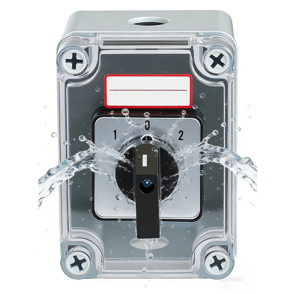 Rotary Changeover Switch Designed for AC23A AC3 AC4 DC21A Applications 3 Position 2 Pole 660V 20A with Flame Retardant Case