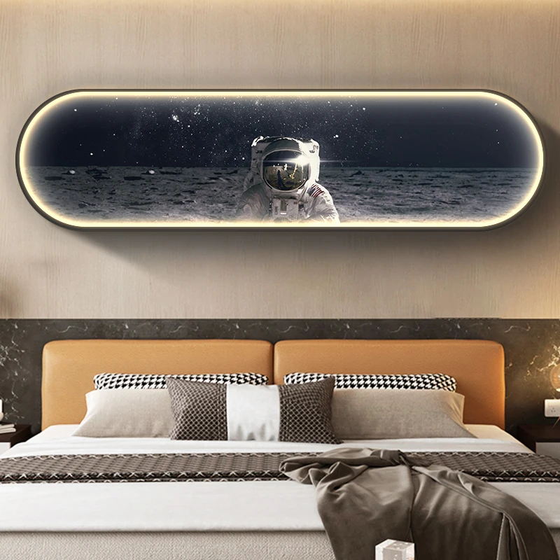 Modern Moon Interior Painting Led Wall Hanging Light For Bedroom Living Room Cafe Interior Home Decoration Hanging Fixed Light