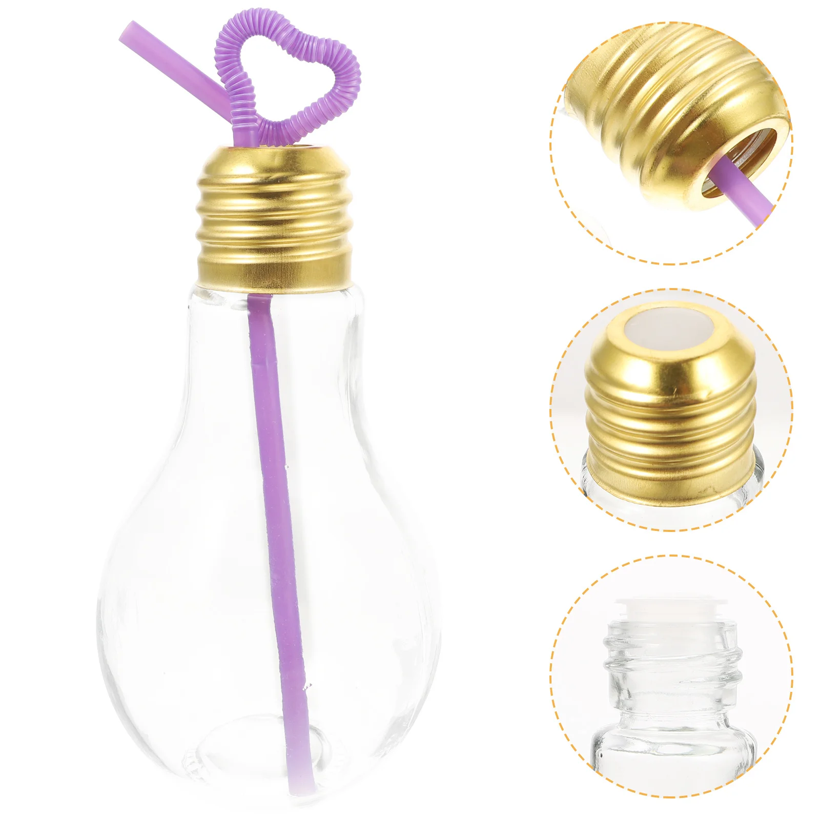 

400ml Bulb Glasses Flat Base Safe Standing Colorful Beverages Attractive Shape Home Bar Accessory Bulb Glasses