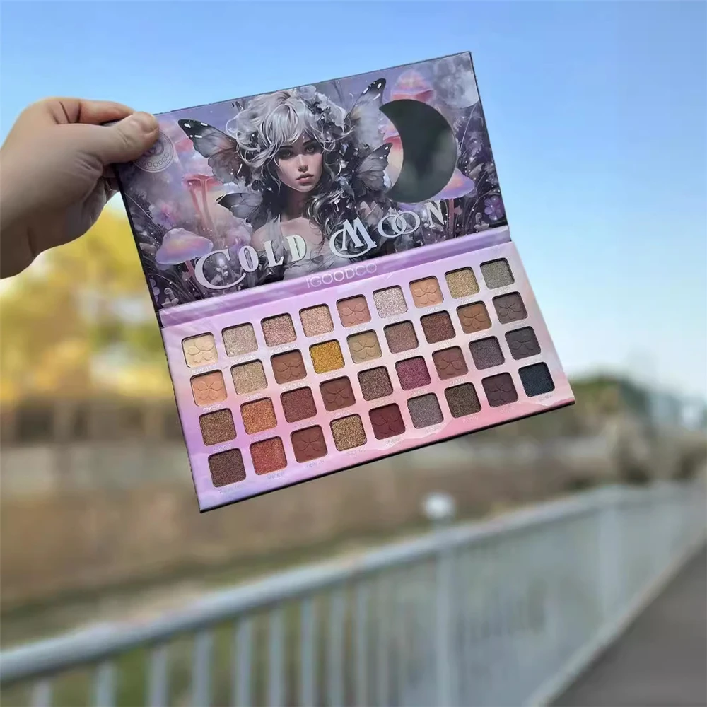 36 colori Flower Fairy Matte Eyeshadow Palette Book con specchio Glitter Blush Pigment Shimmer trucco professionale per il viso degli occhi