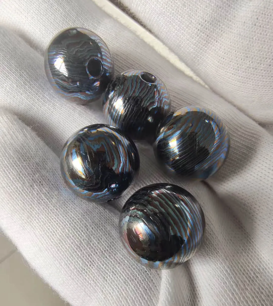 1 Piece 3 Color Zircon Damacus Ball Bead  for Bracelet  16mm