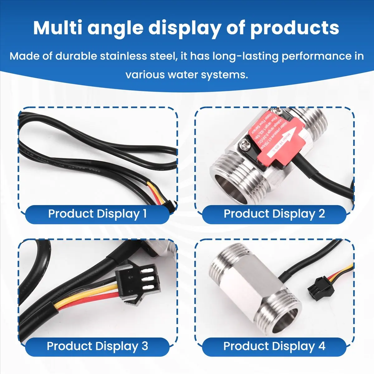 A74U -B5-S 50mm Hall Effect Meter Water Sensor Liquid Meter Industrial Fluid Rate Sensor for Plumbing
