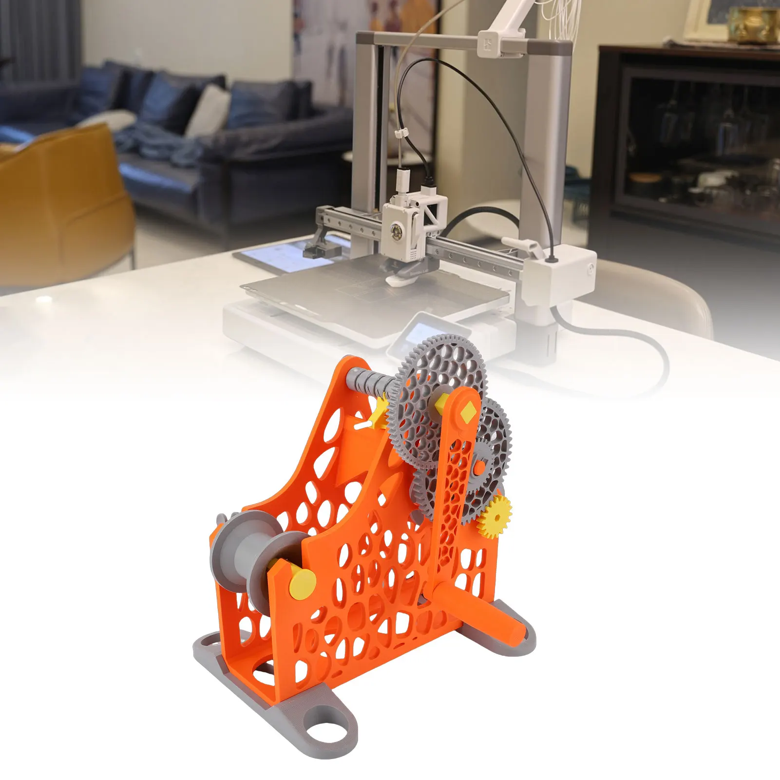 3D Printer Filament Respooler Hand Cranked 1kg Filament Rewinder Detachable Modular Design 3D Printer Spool Rewinder