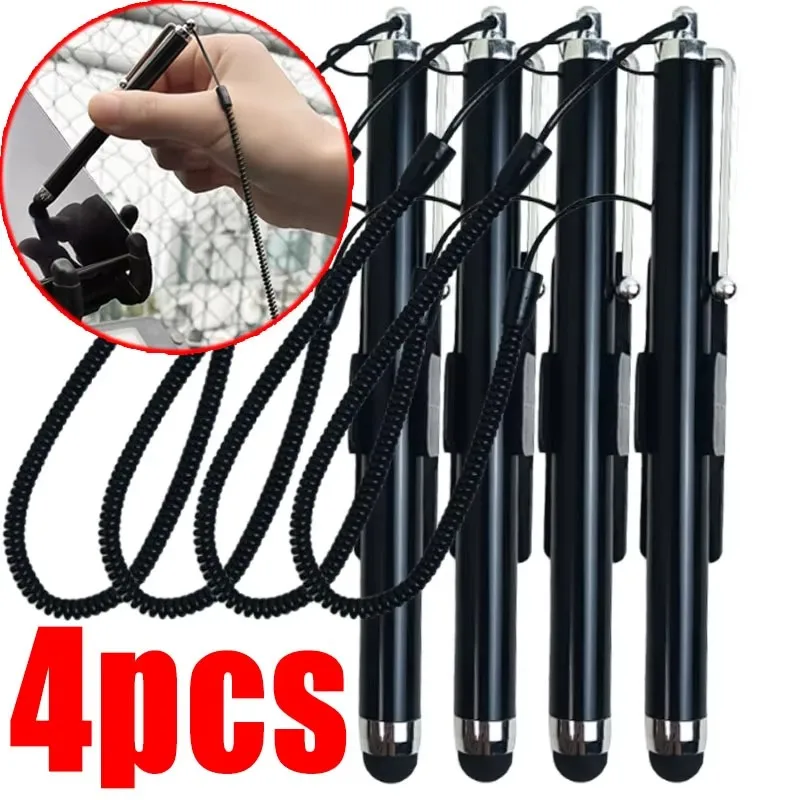 Universal Capacitive Screen Stylus for Motorcycle Screen Touch Pen Painting Pen Resistive Stylus with Spring Rope Riding Stylus