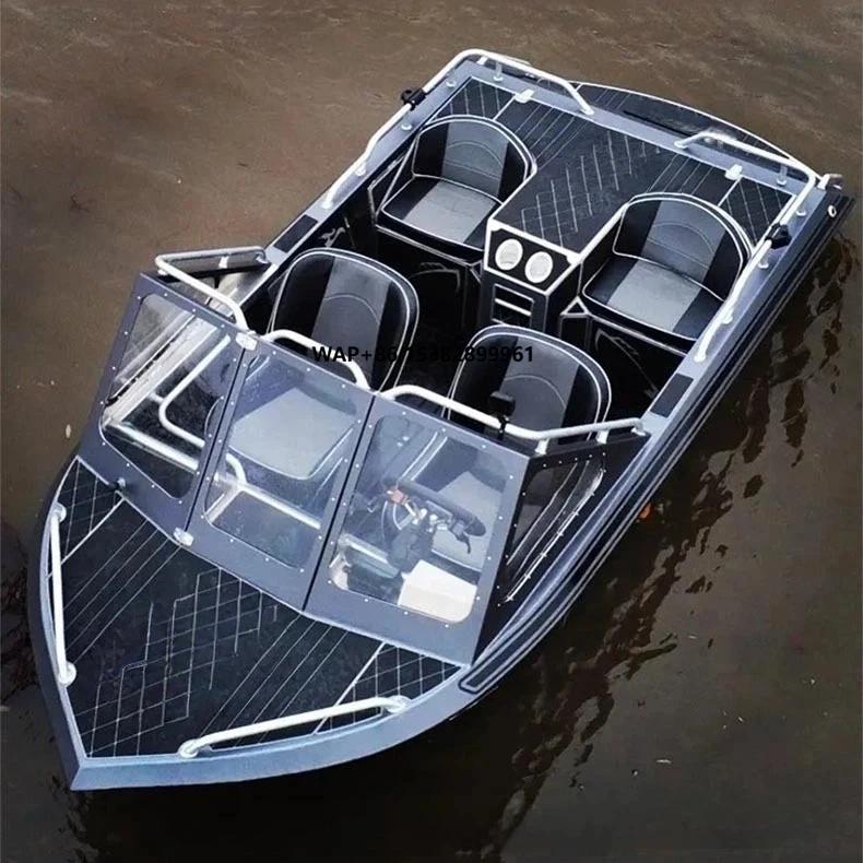 Electric Motorboat Aluminum Alloy 4.9*2.15m Water Surfing Multifunctional Night Fishing Boat