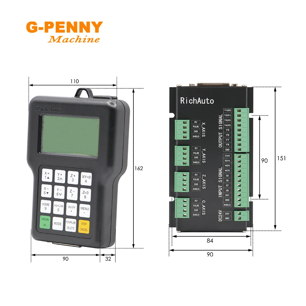 Gratis Ongkir! RichAuto DSP A12 Controller พลาสม่าตัด Motion ควบคุมระบบ Cnc ช่องสัญญาณไร้สาย Router แกะสลัก Handle