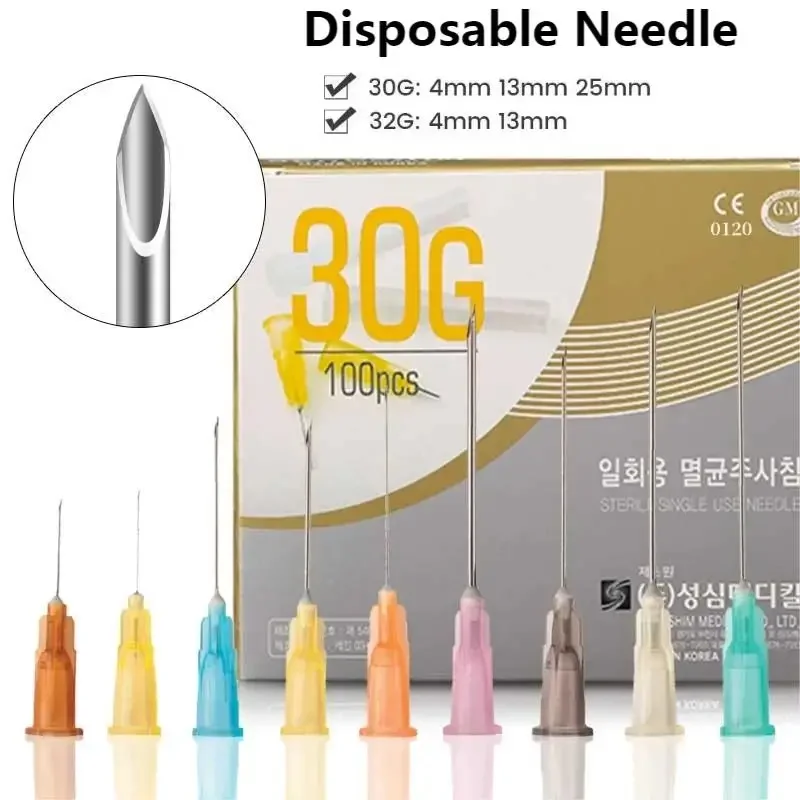 Disposable Plastic Medical Beauty30G, 18G,25G,27G,31G,32G,34G Painless Small Needle Sterile Injector Micro