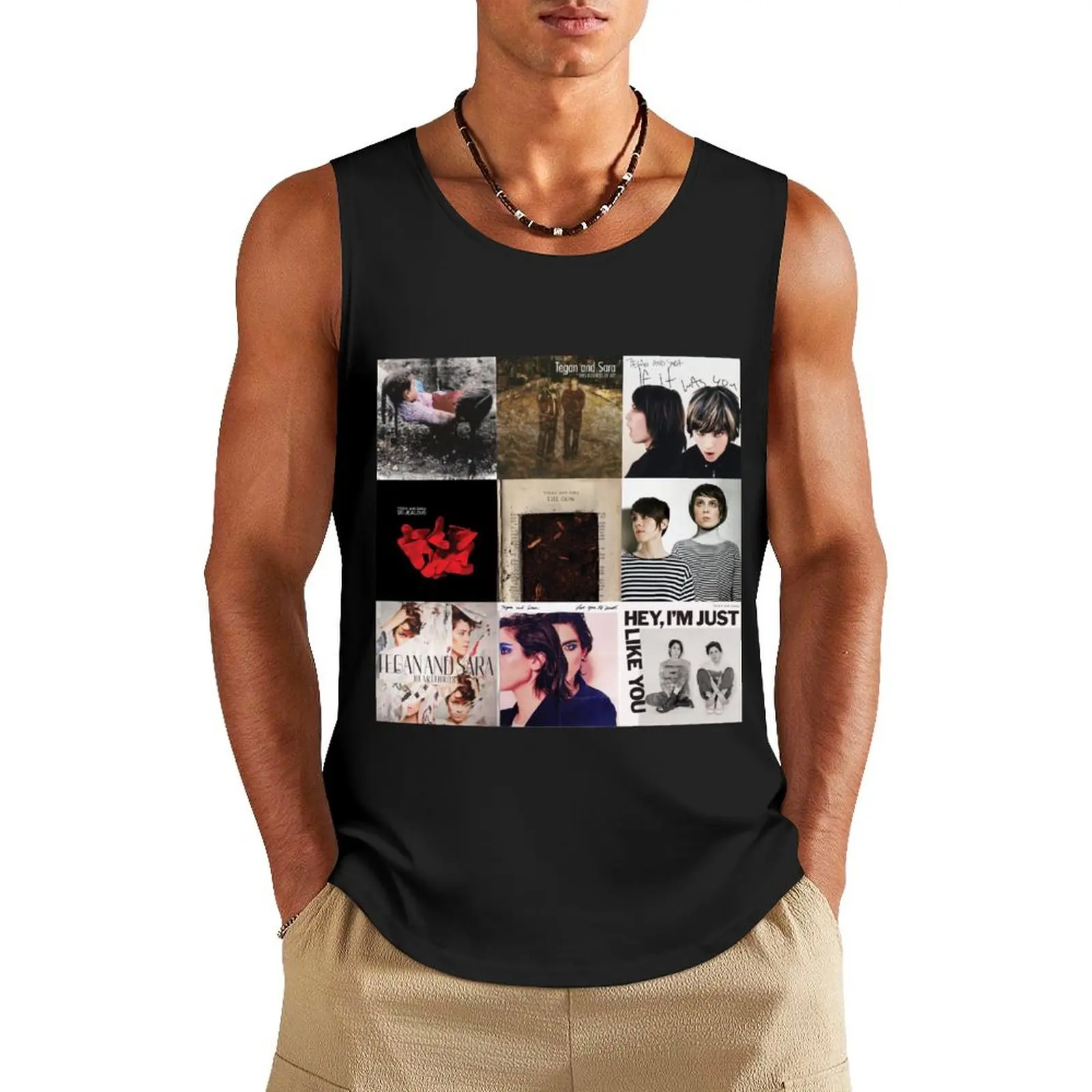 Майка Tegan & Sara мужская без рукавов, Спортивная рубашка для альбомов