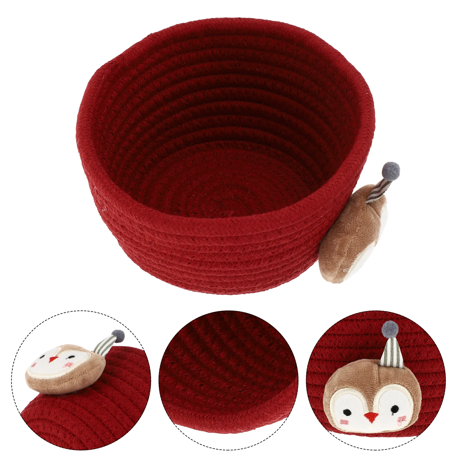 

Woven Cotton Rope Storage Basket Decorative Home Organizer Container For Clothing Accessories Bathroom Bedroom Living Room
