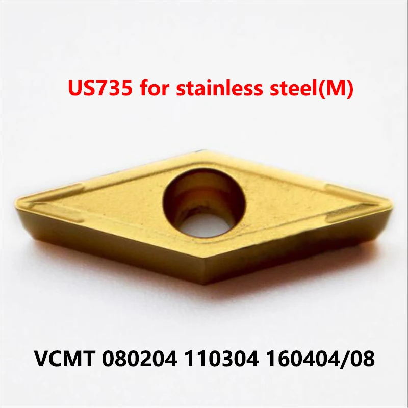 

100% Original VCMT VCMT110304 US735 VCMT160404-LM VCMT160408 VCMT080204-MV Carbide Inserts Lathe CNC Cutter VCMT1103 VCMT1604