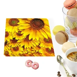 Printed Tissues In Stock Summer Sunflower Printed Tissues Party Tissues Eco-Friendly Fragrance Free Disposable Napkins 20 Sheets