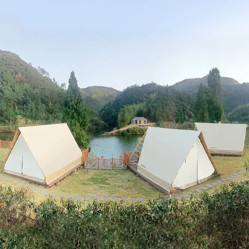 High-quality Durable Outdoor Hotel Tent Camping Triangle Small Tent Outdoor Camping Original Ecological Wooden Structure