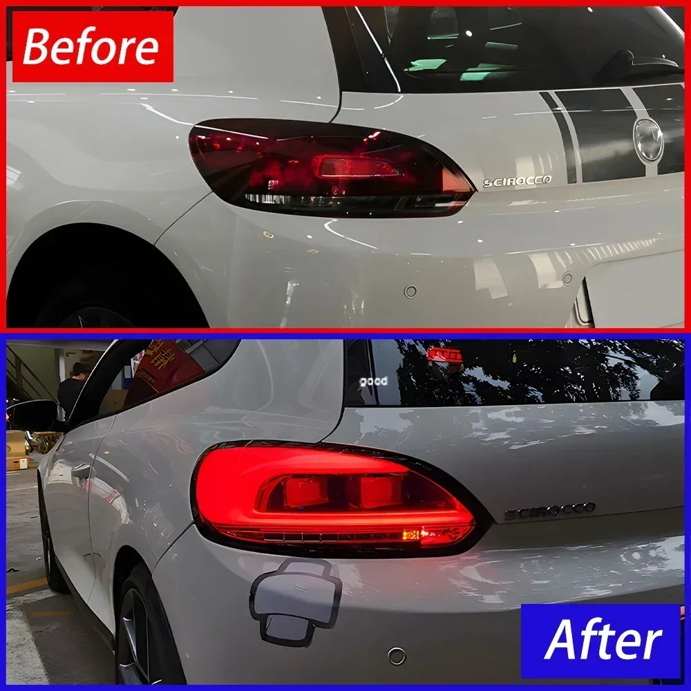 ل VW شيروكو 2009-2014 LED السيارات الخلفية الخلفية مصابيح الجمعية ترقية غاسل بدوره إشارة اكسسوارات السيارات الضوء الخلفي