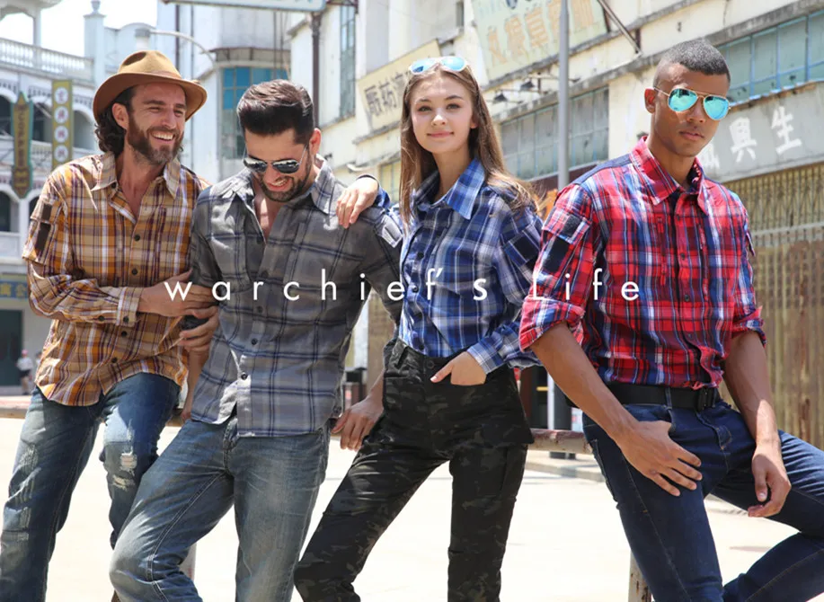 Tactical Warchief Plaid Blouse Military Camouflage Shirt Hunting Uniform Men&Women Outdoor Clothing